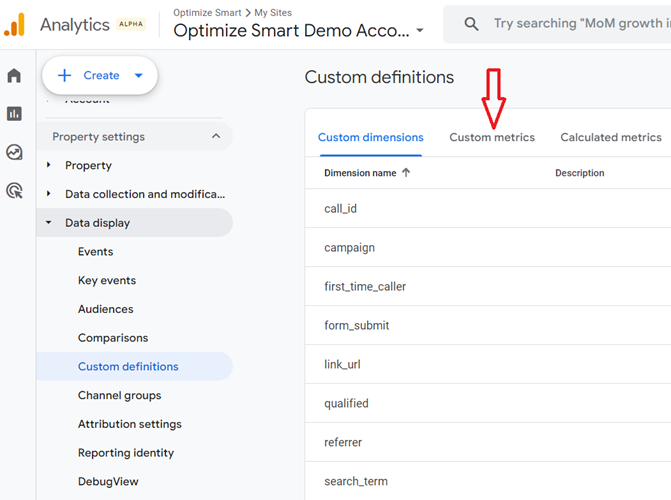 GA4 (Google Analytics 4) Custom Metrics Tutorial 27 Click on the ‘Custom metrics