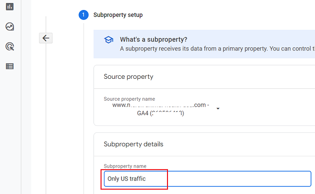 Enter a name for your sub property