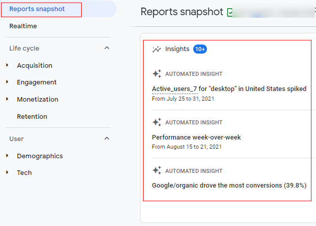 Understanding Automated Insights in Google Analytics 4 (GA4) 1 Automated Insights in Google Analytics 4 (GA4)