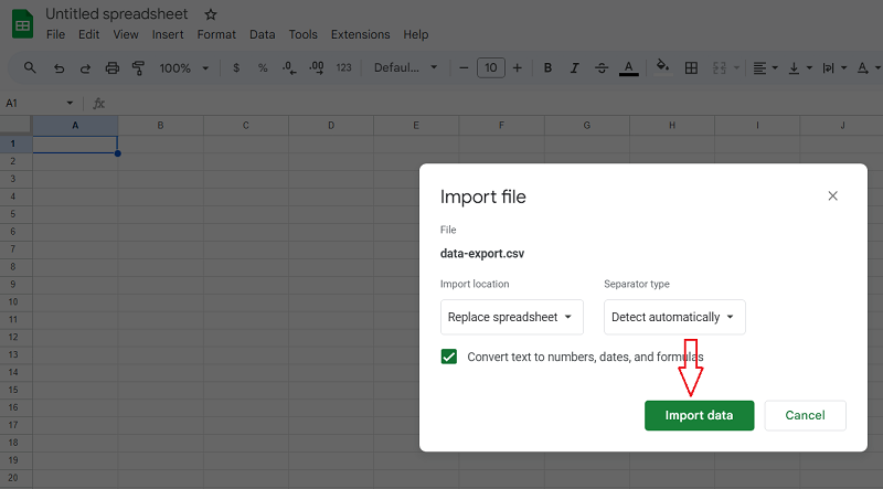 import data