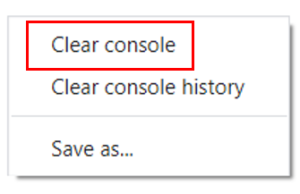 clear console