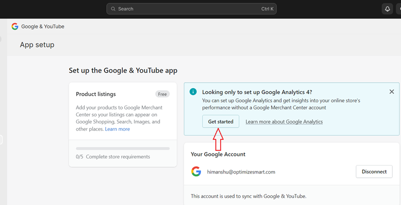 Click on the ‘Get Started‘ button