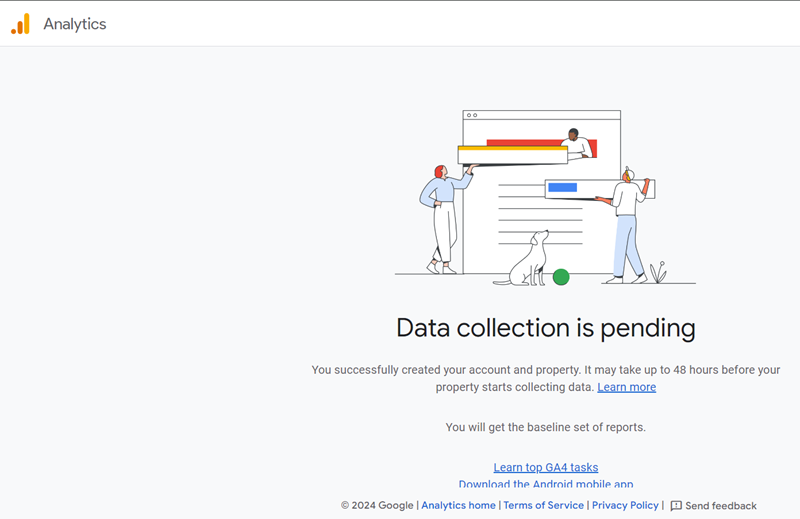 data collection is pending ga4
