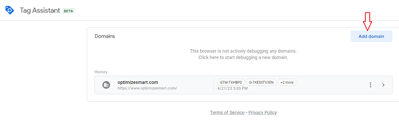add domain tag assistant
