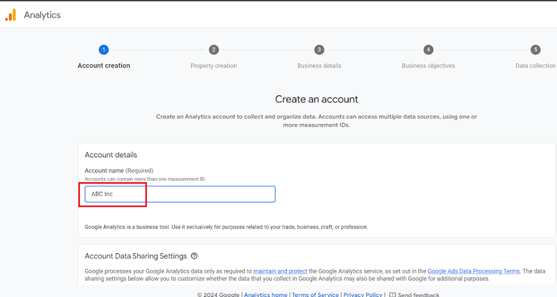 Enter your account name