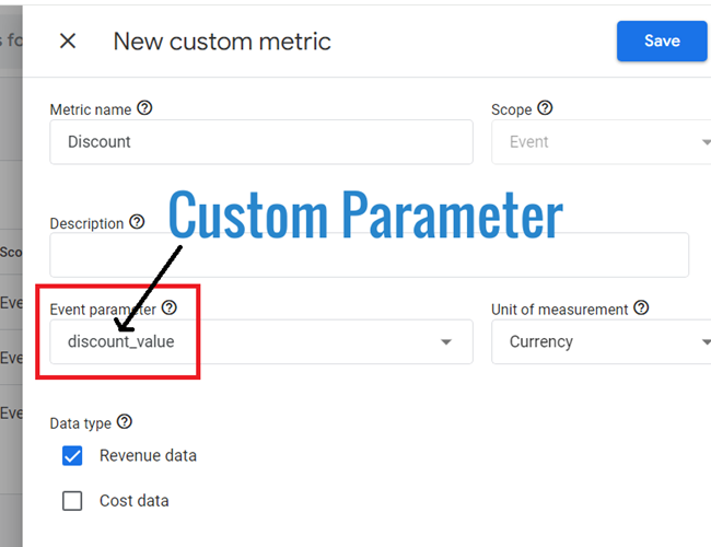 GA4 (Google Analytics 4) Custom Metrics Tutorial 42 elect the logged custom parameter from the ‘Event Parameter drop down menu