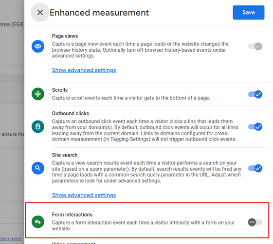 Manage automatic event detection in GA4 8 Enhanced Measurement ga4