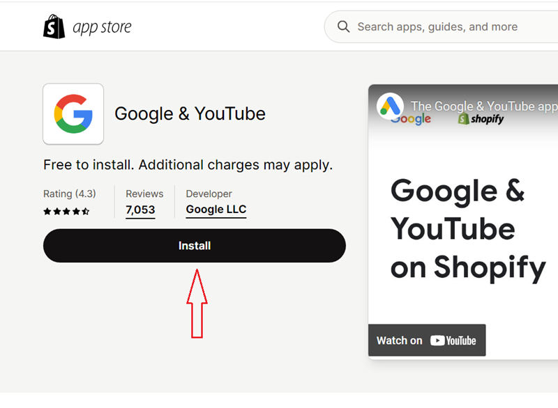 Click on the ‘Install button 1