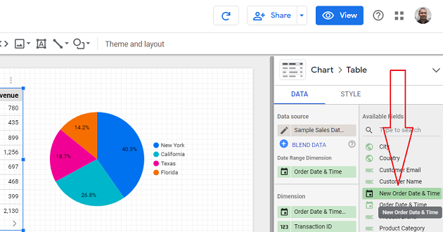 date and time data types use this new field in your report