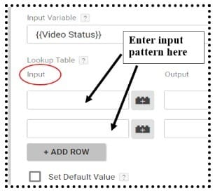 enter input patterns