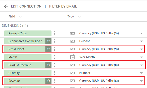 Change the data type of the calculated fields