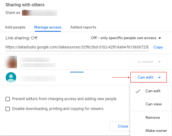 manage access level