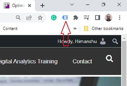 Click on the Google Tag Assistant icon