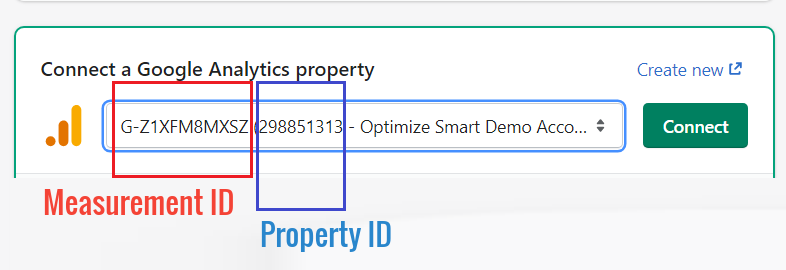 make sure that the selection matches your measurement ID and property ID