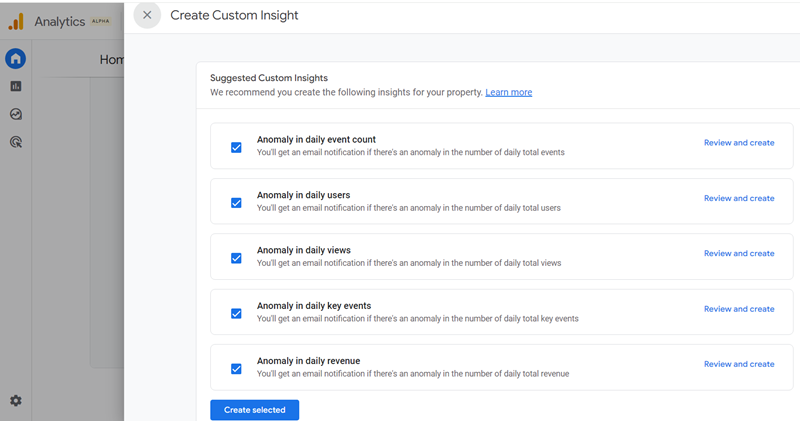 ga4 custom insight