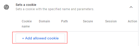 add allowed cookie