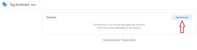 tag assistant add domain 1