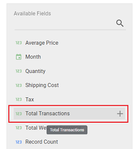 Hover your mouse over the Total Transactions field