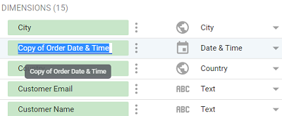 date and time data types Rename your data source schema field