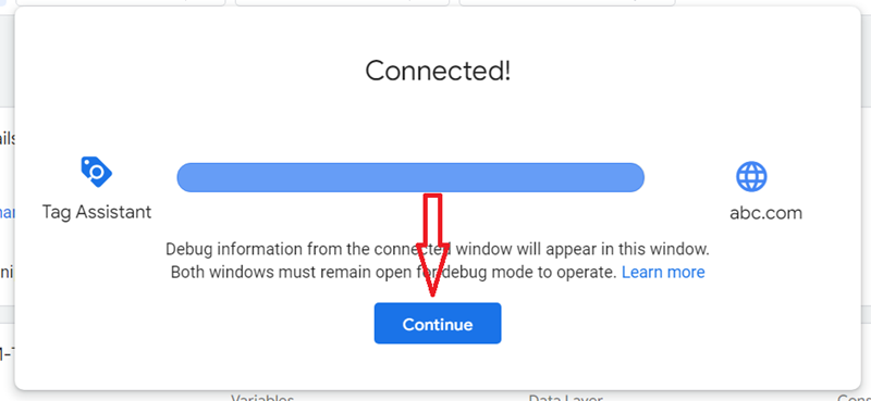 Click on the ‘Continue button
