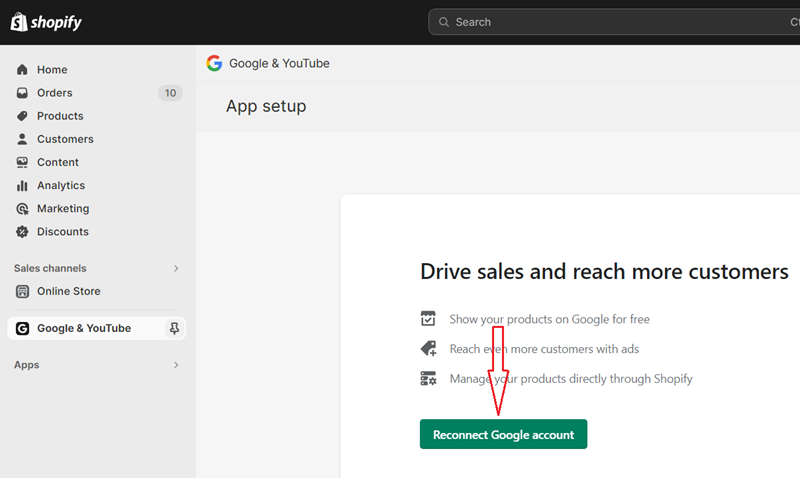 Click on the ‘Connect Google Account‘