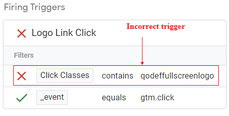 Incorrect triggers