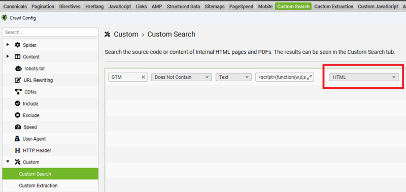 Select ‘HTML from the drop down menu
