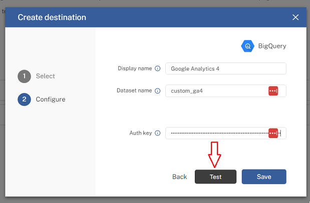 test destination