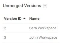 two unmerged versions