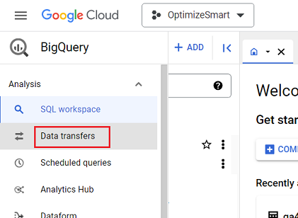 Click on ‘Data Transfers