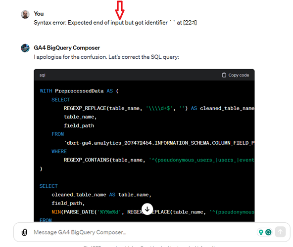 copy paste the error message into the Composer tool 2