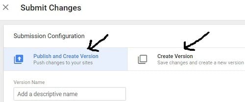 publish and create version