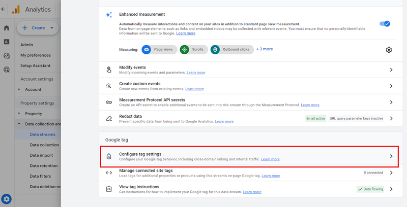 Configure tag settings ga4