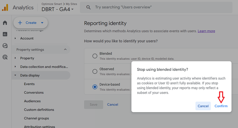 Click on the ‘Confirm button