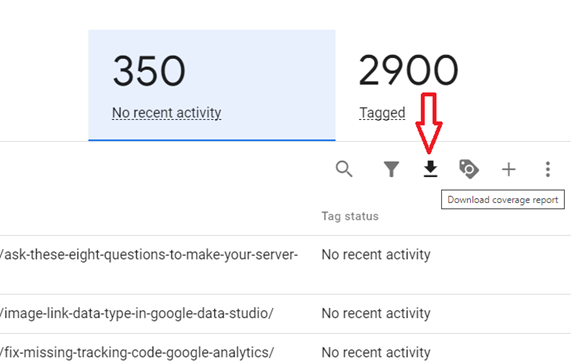download the tag coverage report