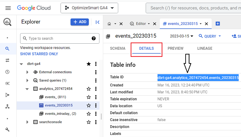 The table id for this data table is