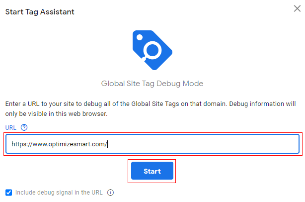 add url and click on start 1