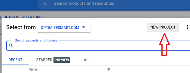 Connect and transfer data from Google Sheets to BigQuery 2 New Project bigquery