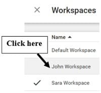 switch workspace