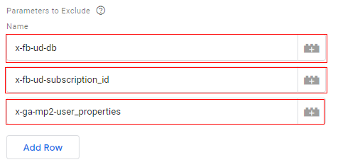 excluded parameters