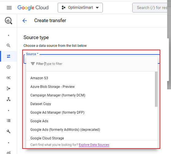 access to data source