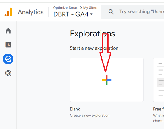 Click on the ‘Blank exploration report template