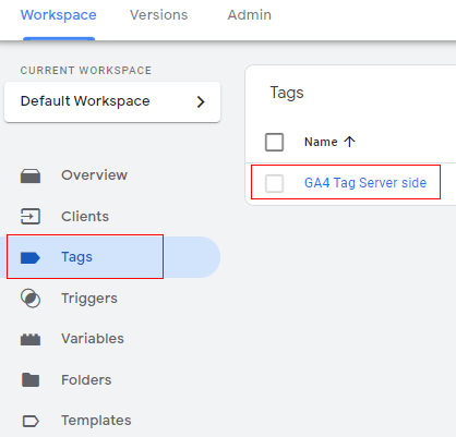 GA4 Tag server side