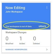 workspace out of date