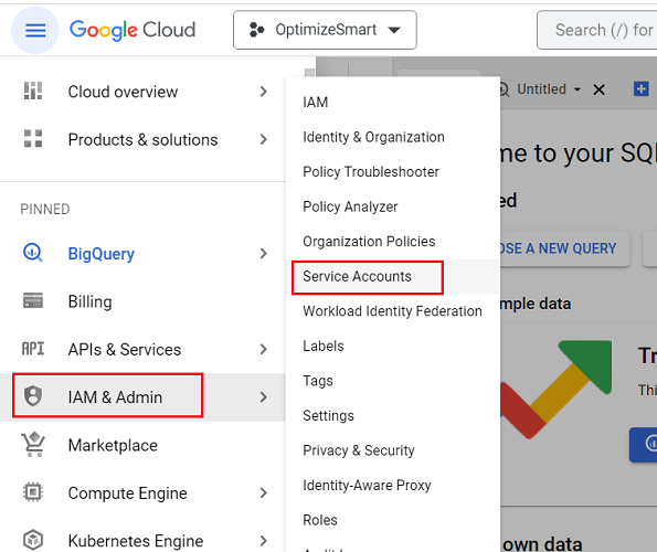 Service Accounts google cloud