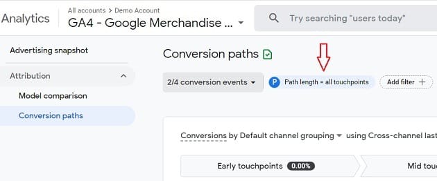 path lenght all touchpoints
