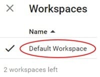 default workspace