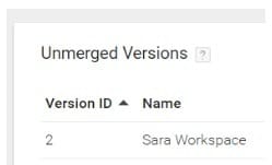 unmerged versions