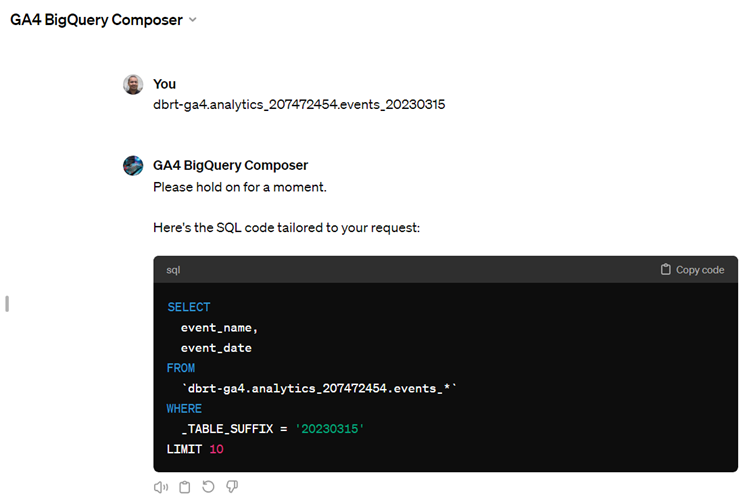 You should now see the required SQL