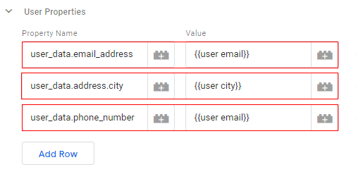 user data